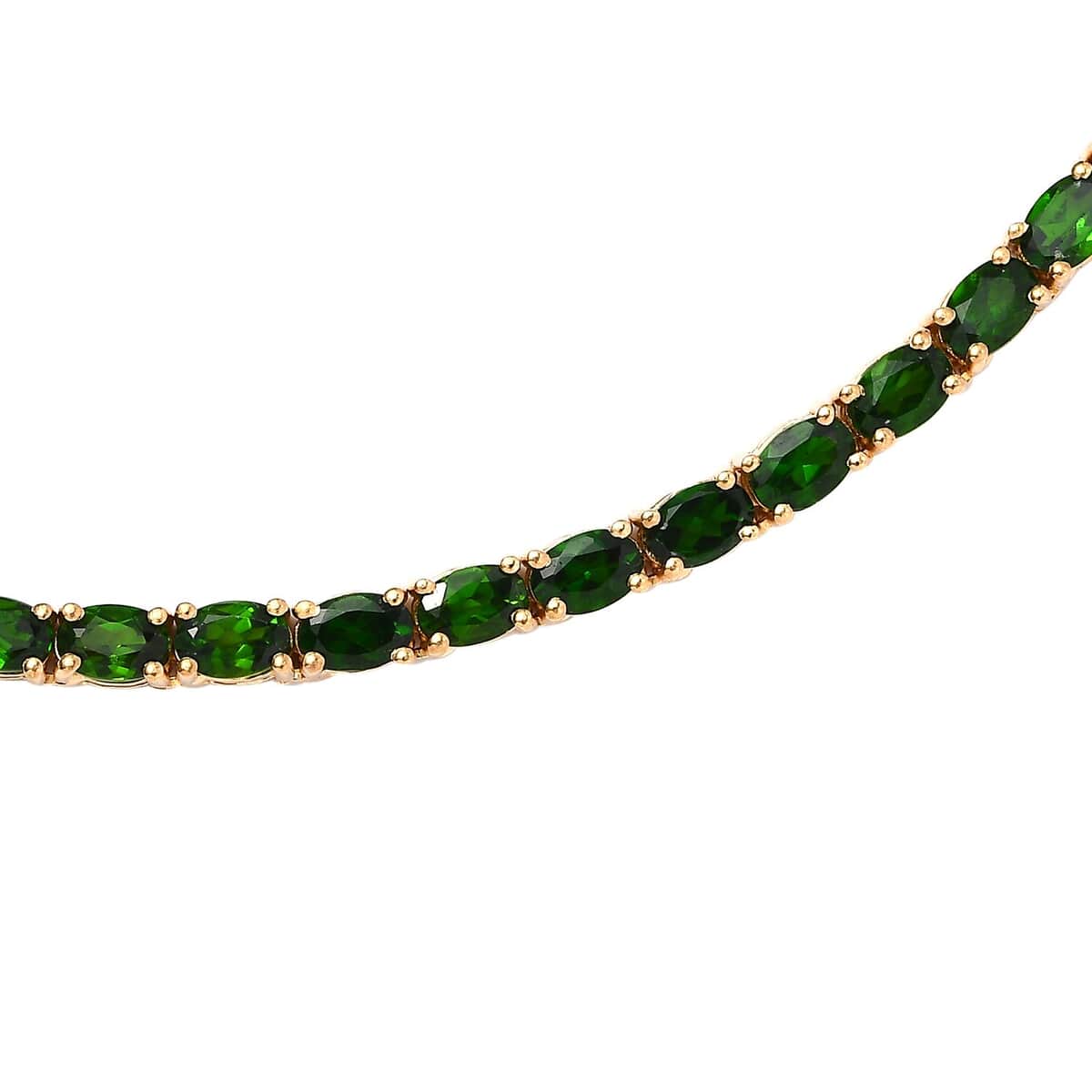 Chrome Diopside Tennis Necklace 18 Inches in Vermeil Yellow Gold Over Sterling Silver 33.00 ctw image number 3