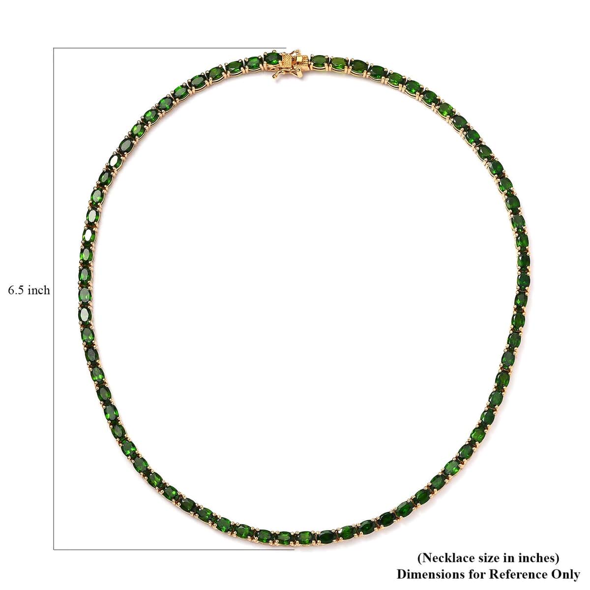 Chrome Diopside Tennis Necklace 18 Inches in Vermeil Yellow Gold Over Sterling Silver 33.00 ctw image number 5