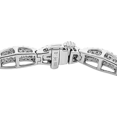 Diamond 4.00 ctw Deco Bracelet, Platinum Over Sterling Silver Bracelet, Diamond Jewelry, Gifts For Her (7.50 In)
