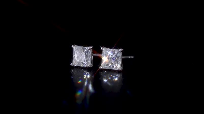 Moissanite Solitaire Stud Earrings in Platinum Over Sterling Silver 1.35 ctw