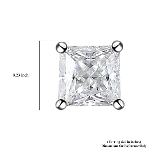 Moissanite Solitaire Stud Earrings in Platinum Over Sterling Silver 1.35 ctw