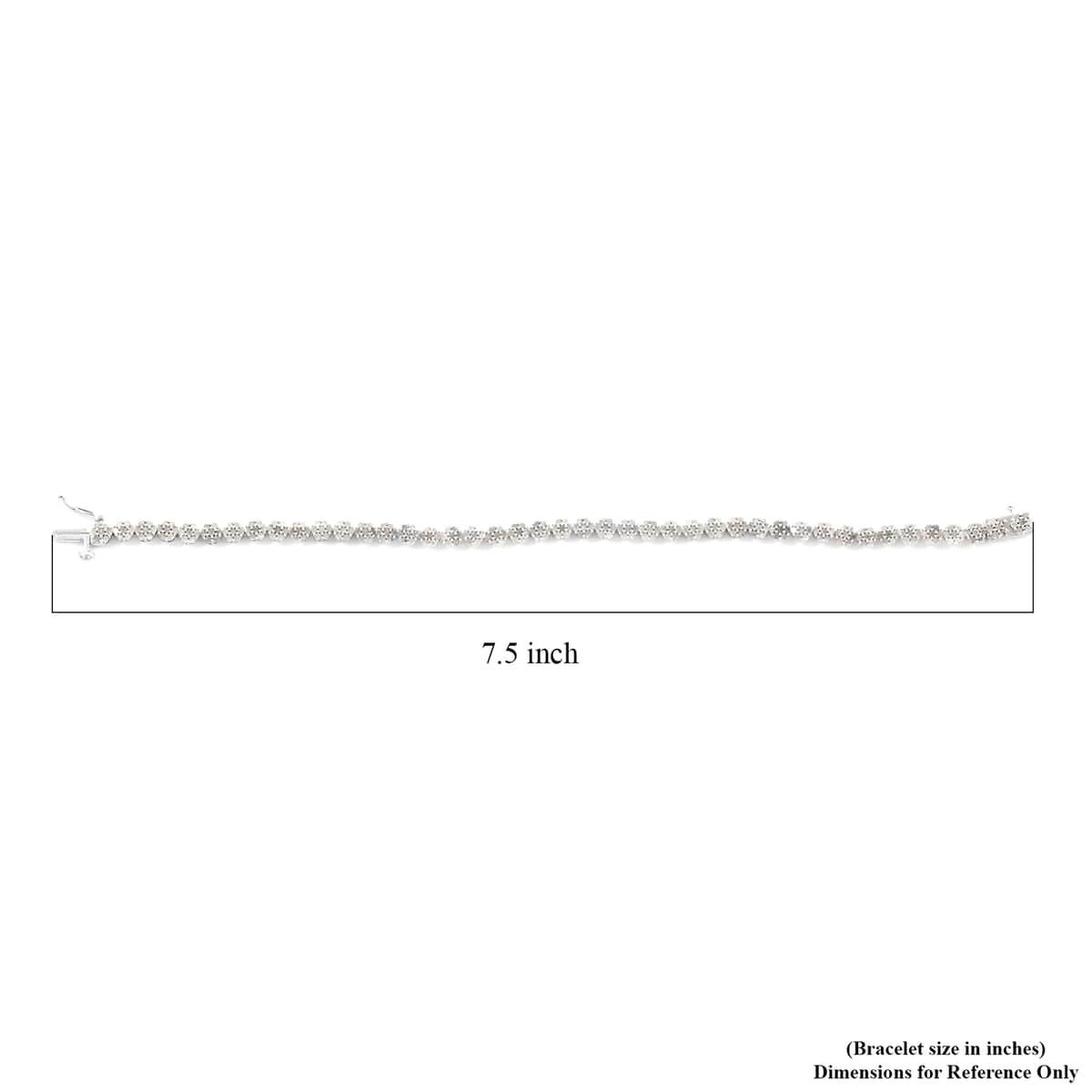 Diamond Floral Bracelet in Platinum Over Sterling Silver (7.25 In) 3.00 ctw image number 4