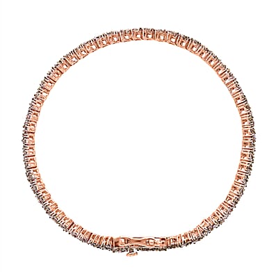 Natural Champagne Diamond Bracelet in Vermeil Rose Gold Over Sterling Silver (7.50 In) 5.00 ctw