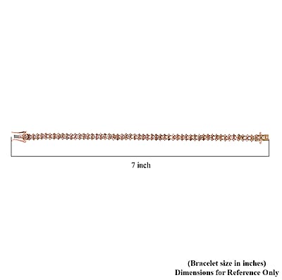 Natural Champagne Diamond Bracelet in Vermeil Rose Gold Over Sterling Silver (7.50 In) 5.00 ctw