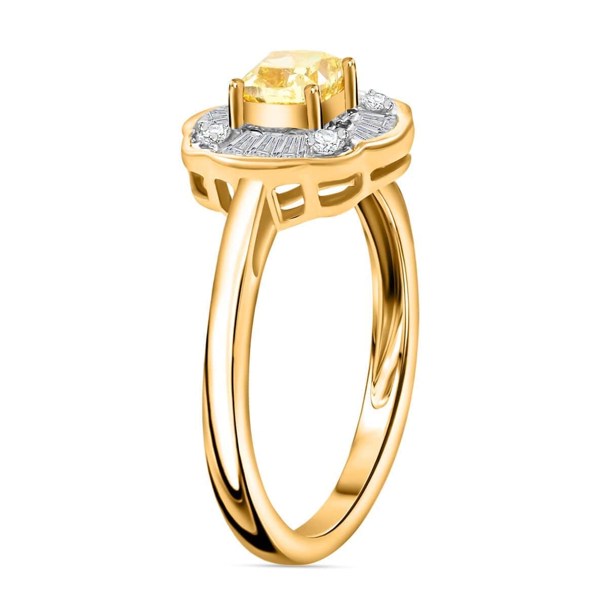 Luxoro 14K Yellow Gold Natural Yellow and White Diamond (I1-I2) Ring (Size 10.0) 1.00 ctw image number 3