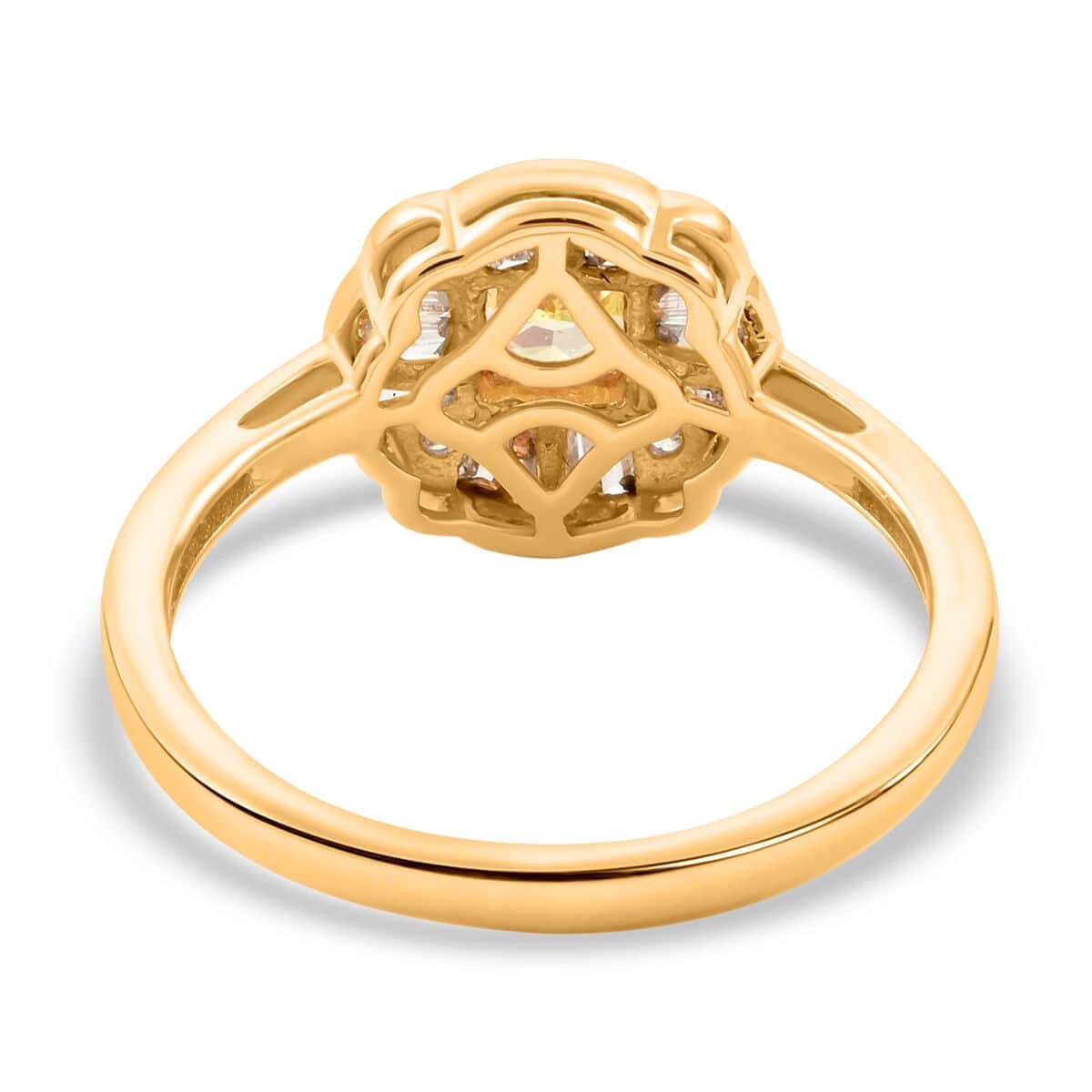 Luxoro 14K Yellow Gold Natural Yellow and White Diamond (I1-I2) Ring (Size 10.0) 1.00 ctw image number 4