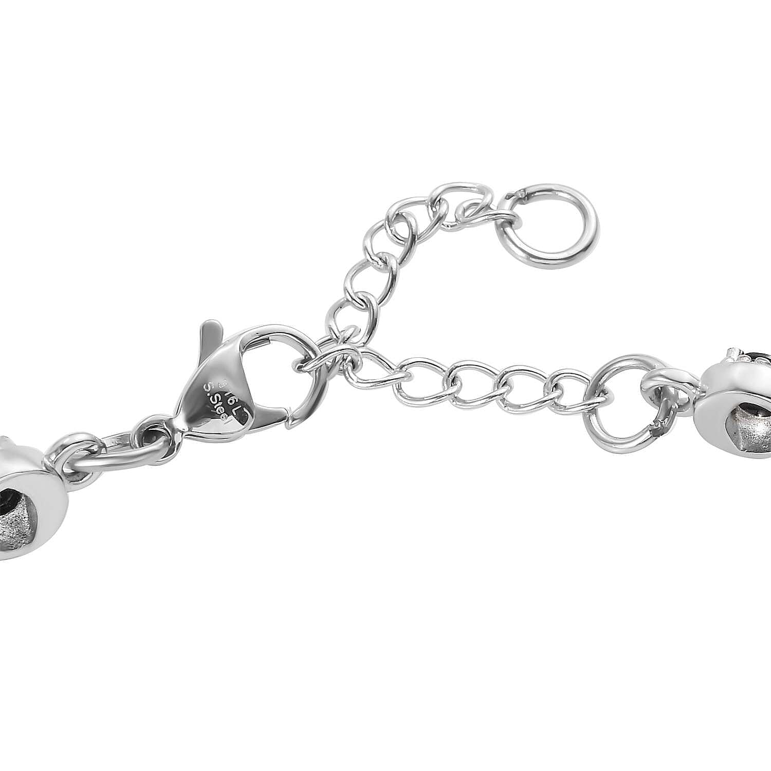 Thai Black Spinel 3.35 ctw Bracelet in Stainless Steel (6.50-8.0In) 