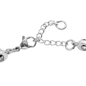 Thai Black Spinel 3.35 ctw Bracelet in Stainless Steel (6.50-8.0In) 