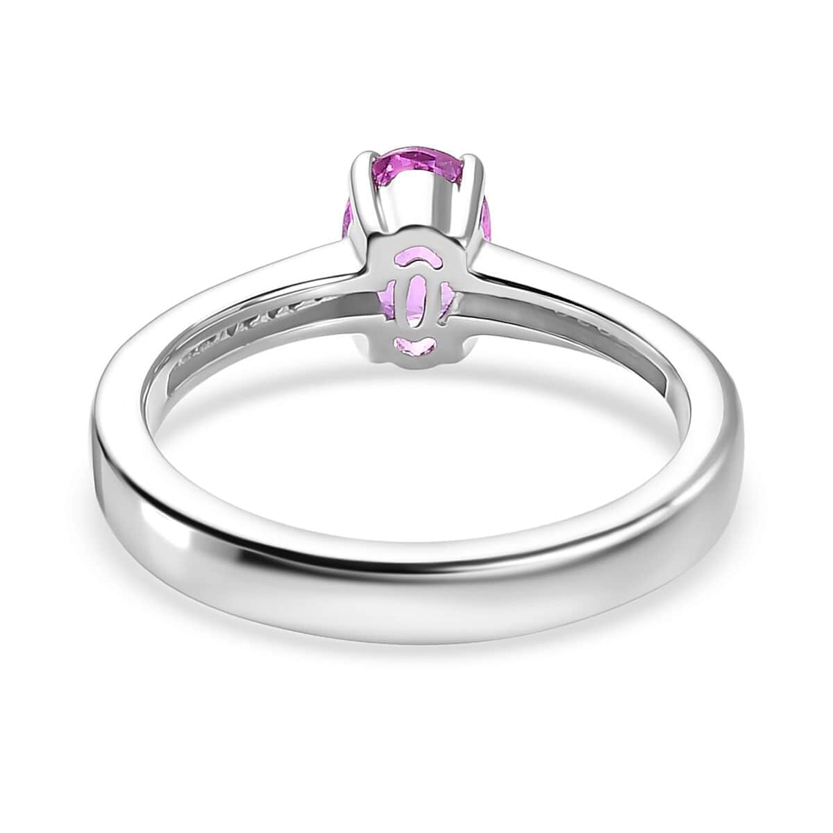 Luxoro 14K White Gold AAA Natural Ceylon Pink Sapphire, Diamond (G-H, I2) Ring (Size 10.0) 1.10 ctw image number 4