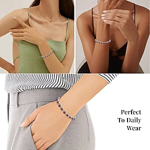 Mozambique Garnet Bracelet in Stainless Steel (6.50-8.0In) 5.25 ctw