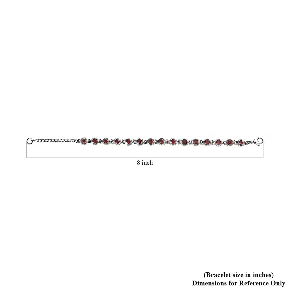 Mozambique Garnet Bracelet in Stainless Steel (6.50-8.0In) 5.25 ctw image number 6