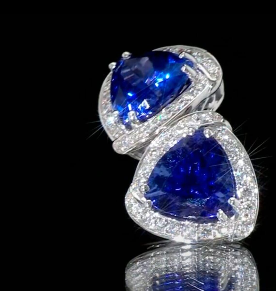 Certified & Appraised Rhapsody 950 Platinum AAAA Tanzanite and E-F VS Diamond Stud Earrings 4.75 Grams 4.00 ctw image number 2