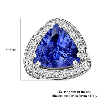 Certified & Appraised Rhapsody 950 Platinum AAAA Tanzanite and E-F VS Diamond Stud Earrings 4.75 Grams 4.00 ctw