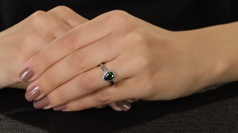 Chrome Diopside Solitaire Ring in Stainless Steel (Size 10.0) 1.00 ctw