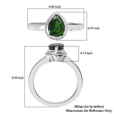 Chrome Diopside Solitaire Ring in Stainless Steel (Size 10.0) 1.00 ctw