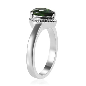 Chrome Diopside Solitaire Ring in Stainless Steel (Size 7.0) 1.00 ctw