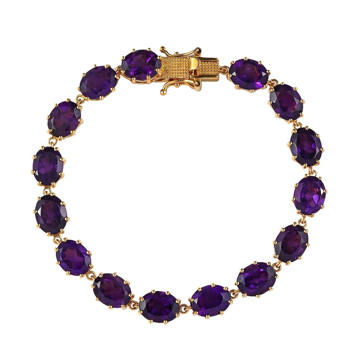 Doorbuster African Amethyst Bracelet in Vermeil Yellow Gold Over Sterling Silver (7.25 In) 27.40 ctw image number 0