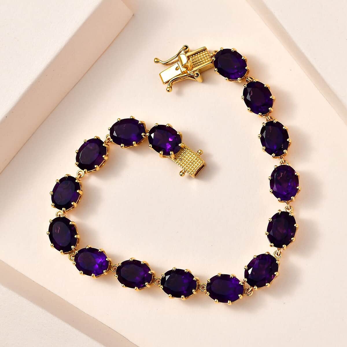 Doorbuster African Amethyst Bracelet in Vermeil Yellow Gold Over Sterling Silver (7.25 In) 27.40 ctw image number 1