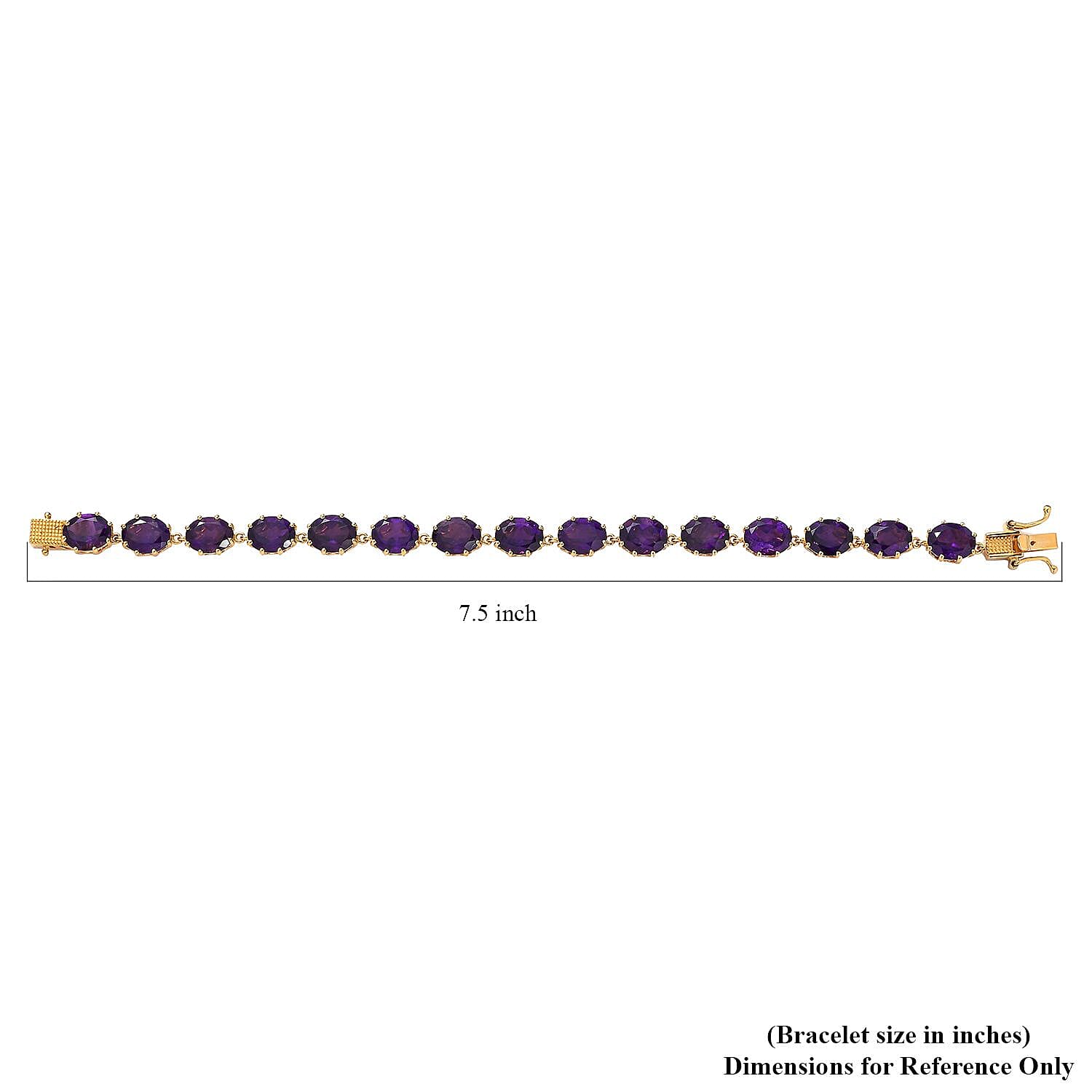 African Amethyst Bracelet in Vermeil Yellow Gold Over Sterling Silver (7.25 In) 27.40 ctw