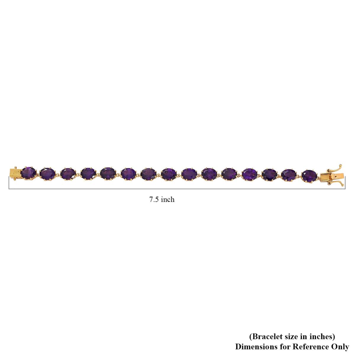 Doorbuster African Amethyst Bracelet in Vermeil Yellow Gold Over Sterling Silver (7.25 In) 27.40 ctw image number 4