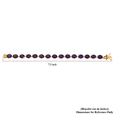 African Amethyst Bracelet in Vermeil Yellow Gold Over Sterling Silver (7.25 In) 27.40 ctw