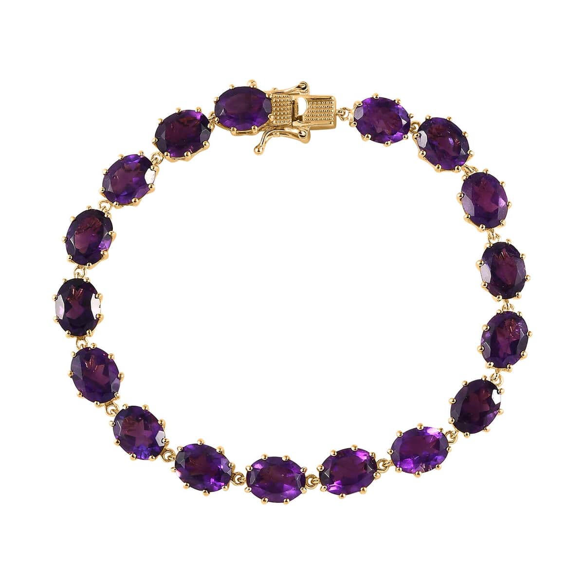 African Amethyst Bracelet in Vermeil Yellow Gold Over Sterling Silver (8.00 In) 30.85 ctw image number 0