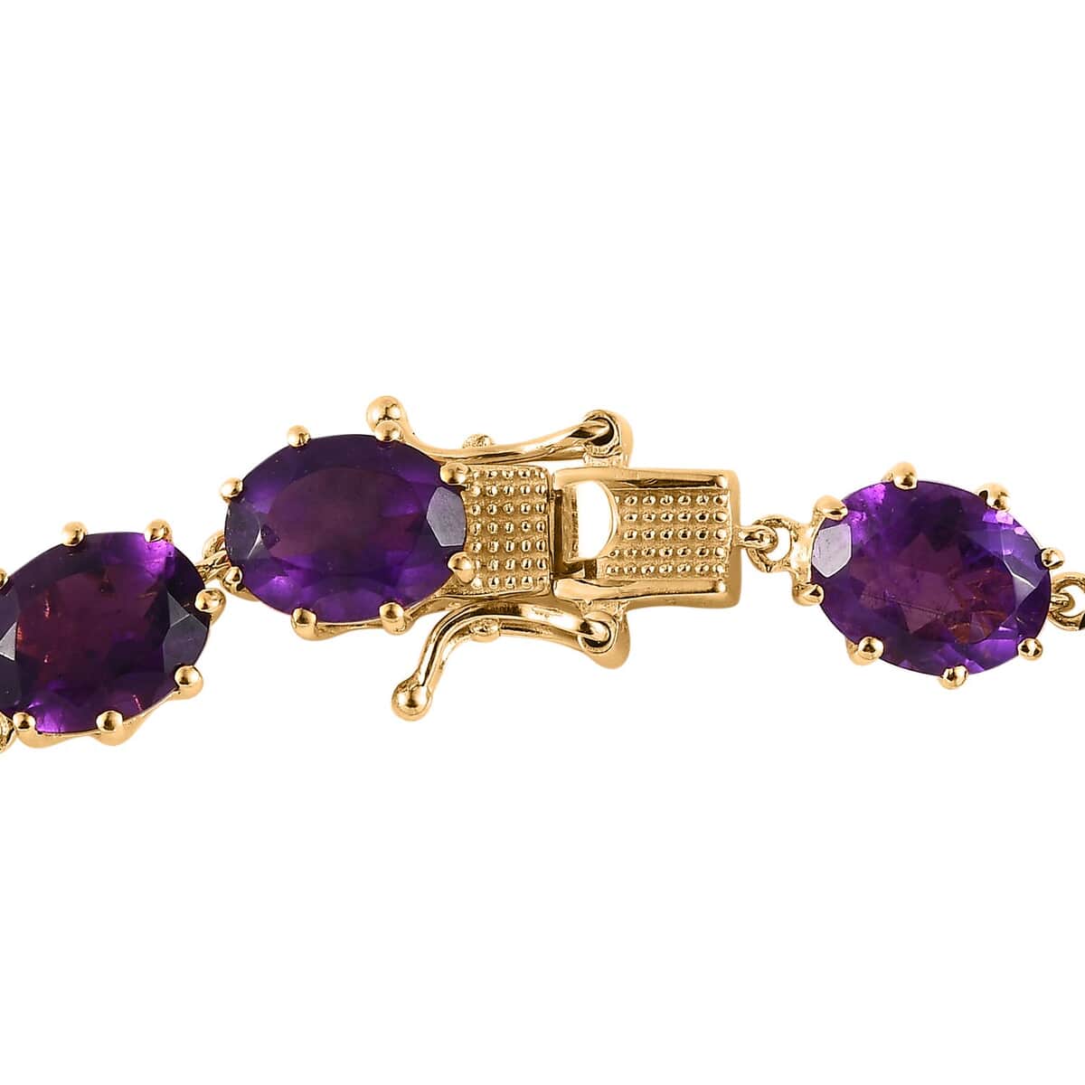 African Amethyst Bracelet in Vermeil Yellow Gold Over Sterling Silver (8.00 In) 30.85 ctw image number 3