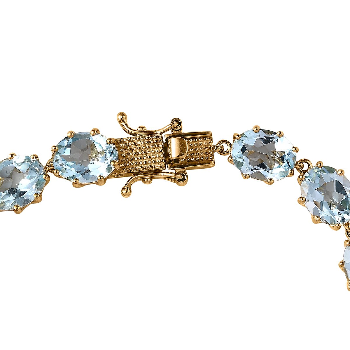Sky Blue Topaz Bracelet in Vermeil Yellow Gold Over Sterling Silver (7.25 In) 33.50 ctw image number 3