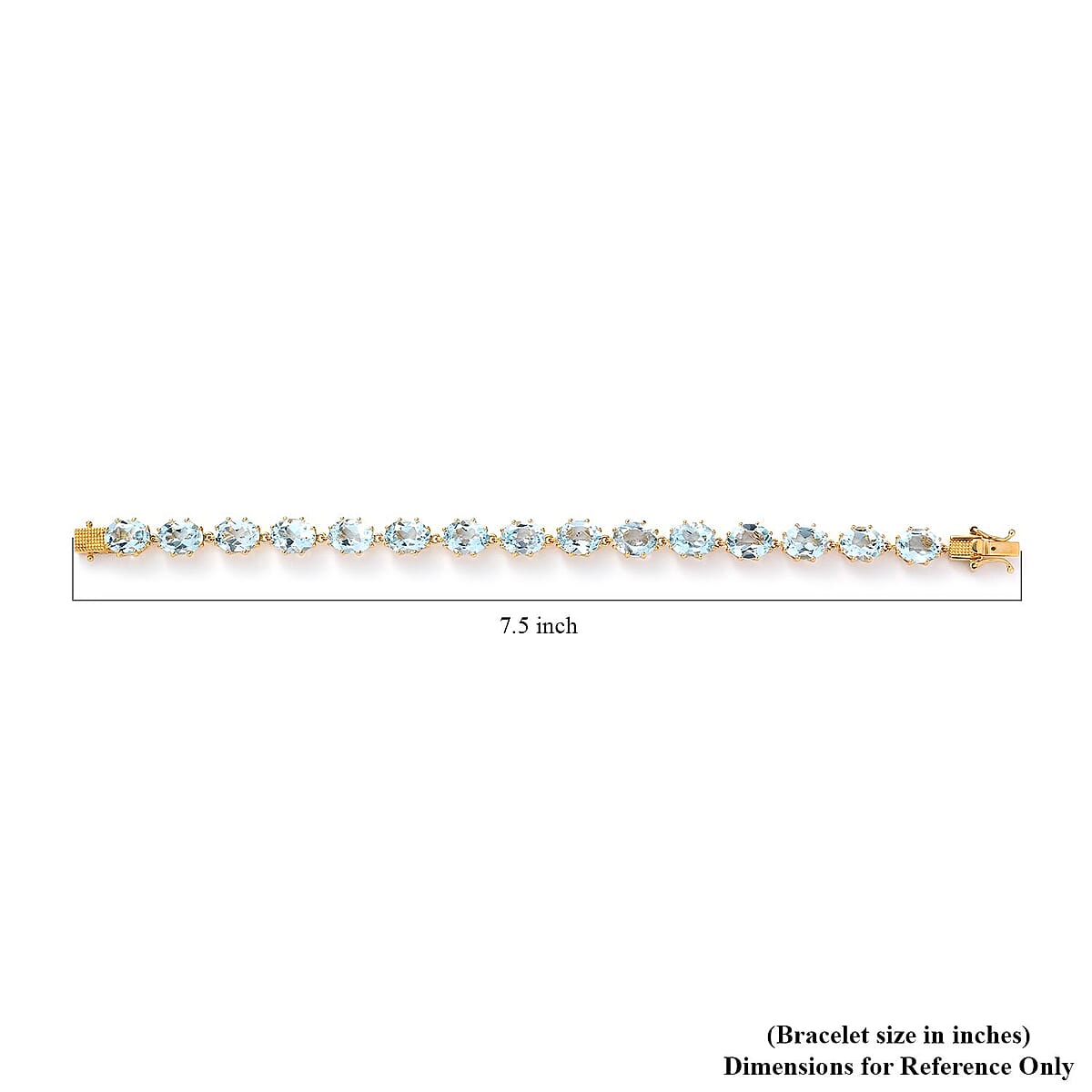 Sky Blue Topaz Bracelet in Vermeil Yellow Gold Over Sterling Silver (7.25 In) 33.50 ctw image number 4