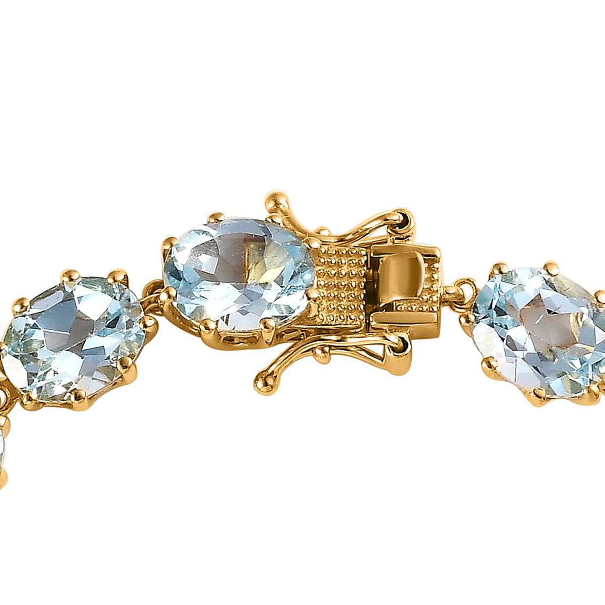 Sky Blue Topaz Bracelet in Vermeil Yellow Gold Over Sterling Silver (6.50 In) 29.25 ctw image number 3