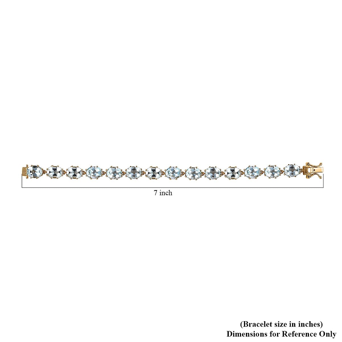 Sky Blue Topaz Bracelet in Vermeil Yellow Gold Over Sterling Silver (6.50 In) 29.25 ctw image number 4