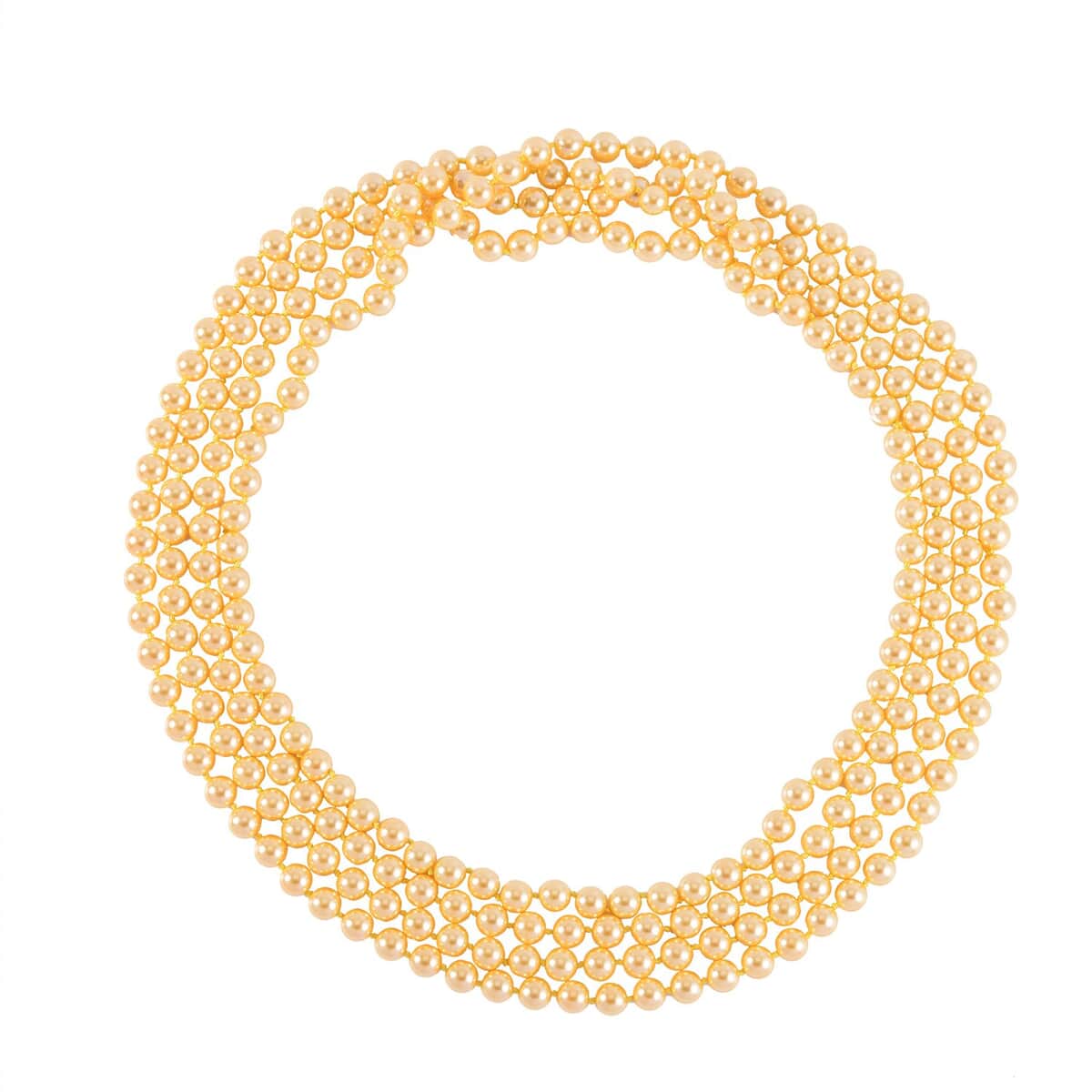 Golden Color Shell Pearl Endless Necklace 100 Inches image number 0