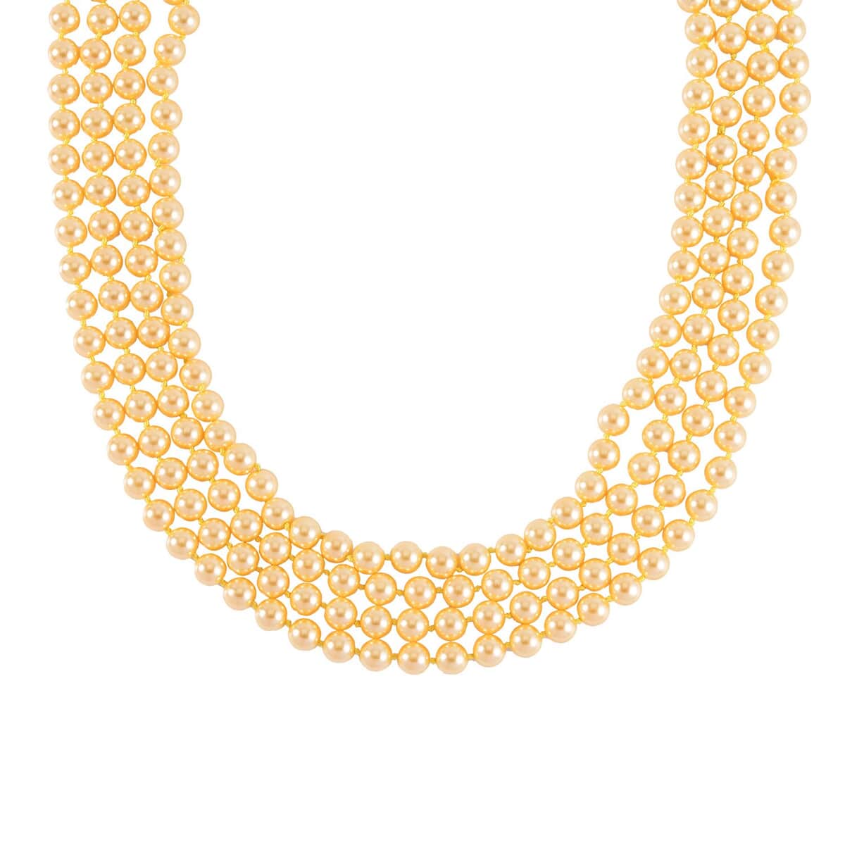 Golden Color Shell Pearl Endless Necklace 100 Inches image number 2