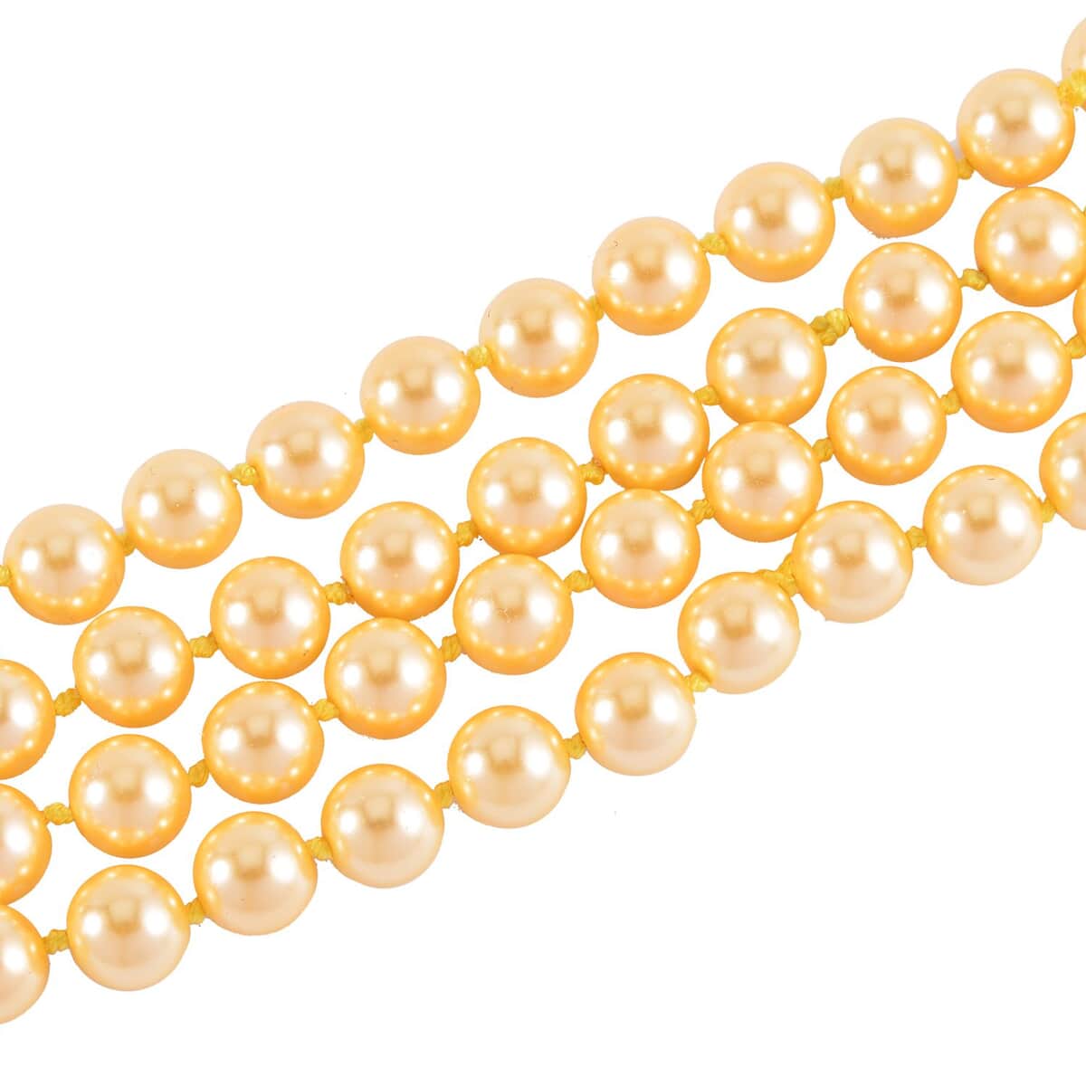 Golden Color Shell Pearl Endless Necklace 100 Inches image number 3