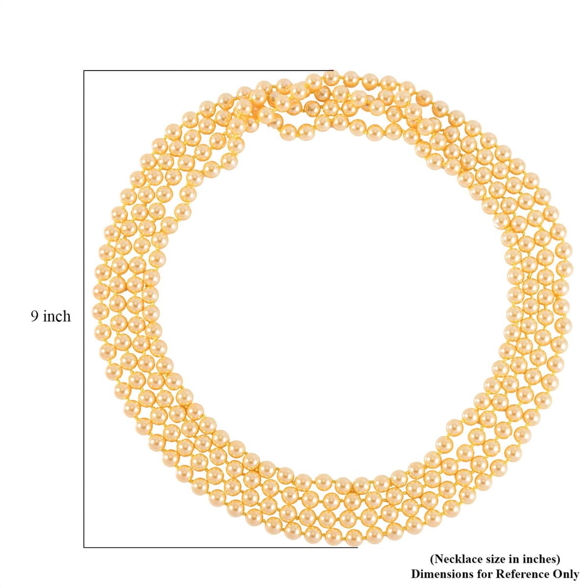 Golden Color Shell Pearl Endless Necklace 100 Inches image number 4