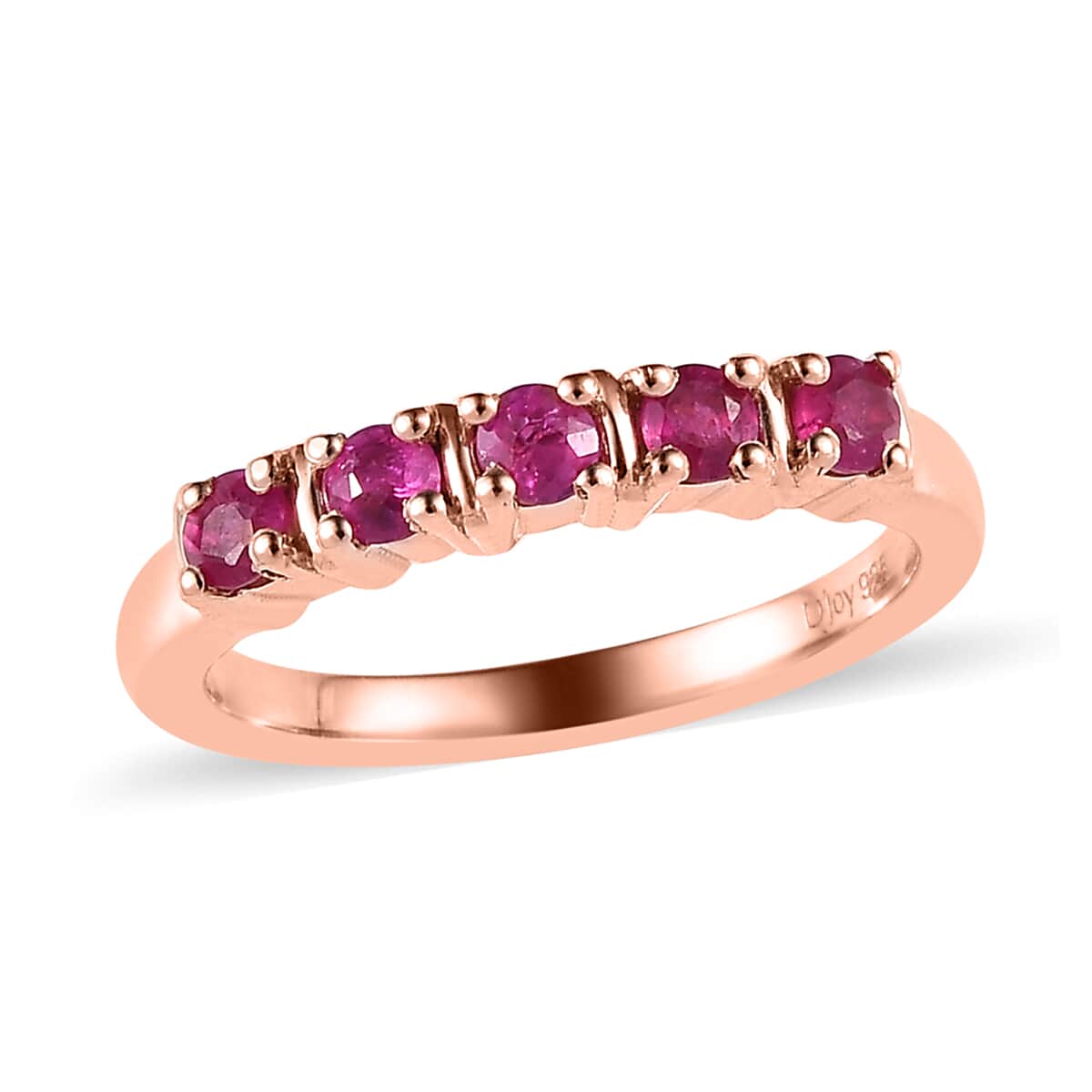 Premium Montepuez Ruby 5 Stone Ring in Vermeil Rose Gold Over Sterling Silver 0.40 ctw image number 0