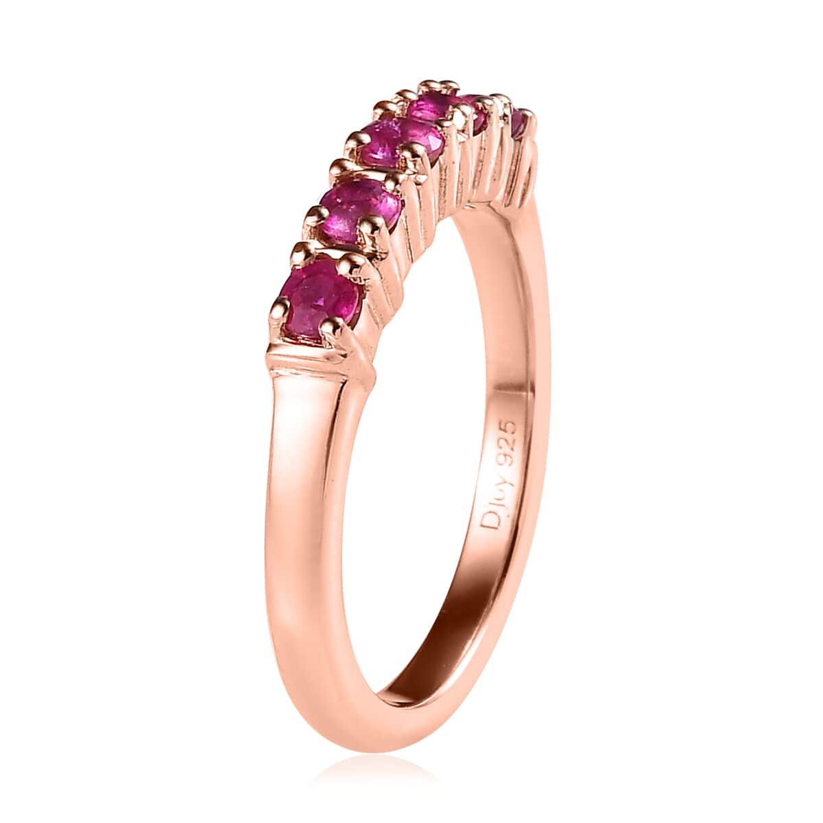 Premium Montepuez Ruby 5 Stone Ring in Vermeil Rose Gold Over Sterling Silver 0.40 ctw image number 3