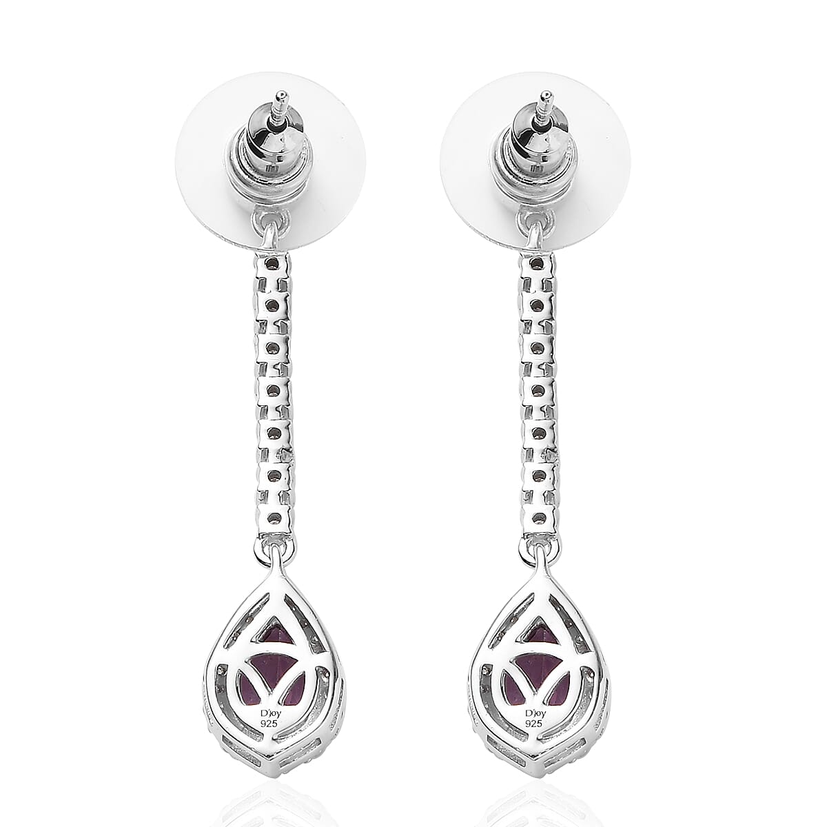 Pure Pink Mystic Topaz, Moissanite Dangling Earrings in Platinum Over Sterling Silver 4.25 ctw image number 3