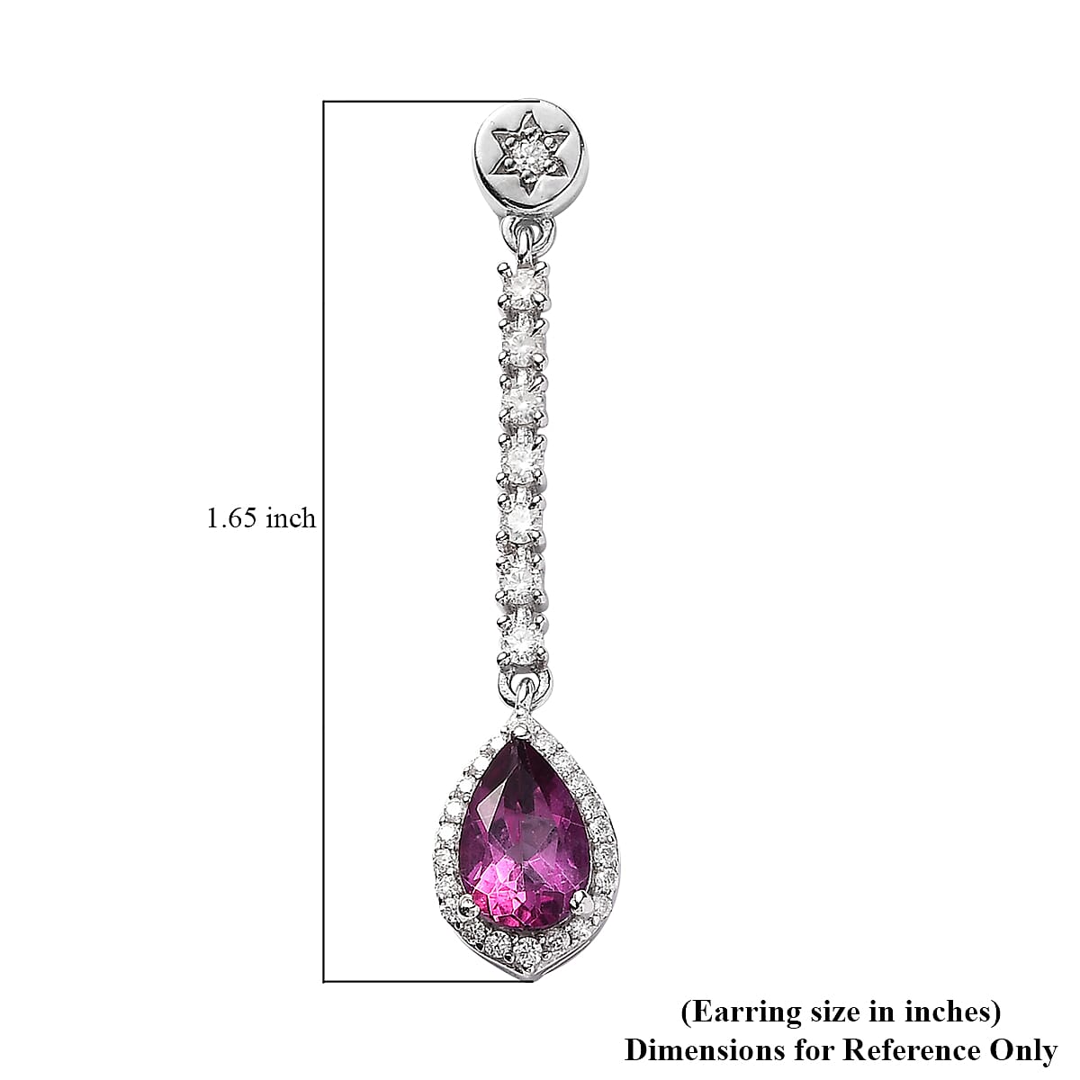 Pure Pink Mystic Topaz, Moissanite Dangling Earrings in Platinum Over Sterling Silver 4.25 ctw image number 4