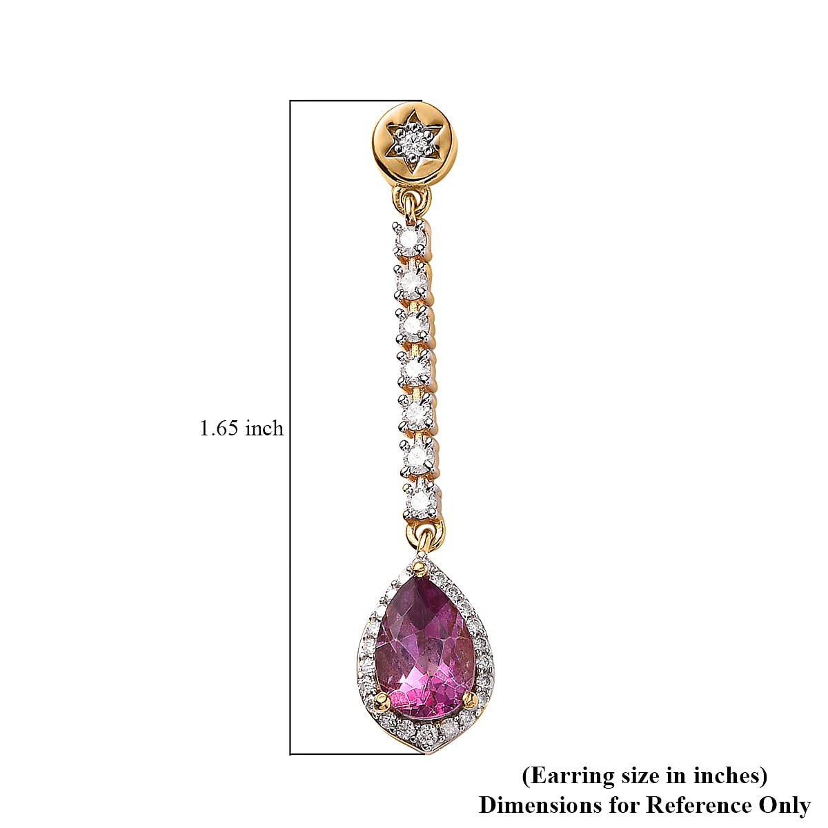 Pure Pink Mystic Topaz and Moissanite Celestial Drop Earrings in Vermeil Yellow Gold Over Sterling Silver 4.25 ctw image number 4