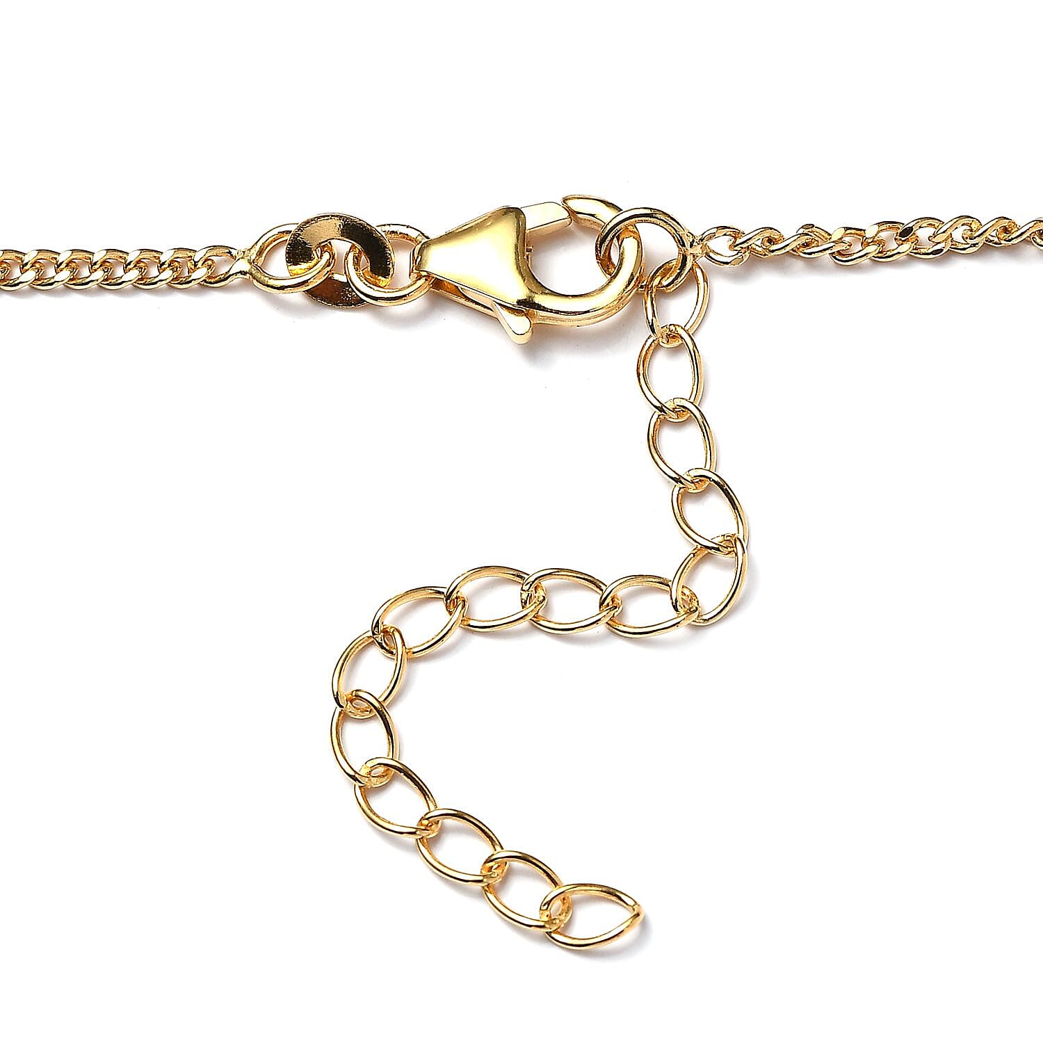 London Blue Topaz and Moissanite Celestial Crescent Moon Necklace 18 Inches in Vermeil Yellow Gold Over Sterling Silver 2.70 ctw