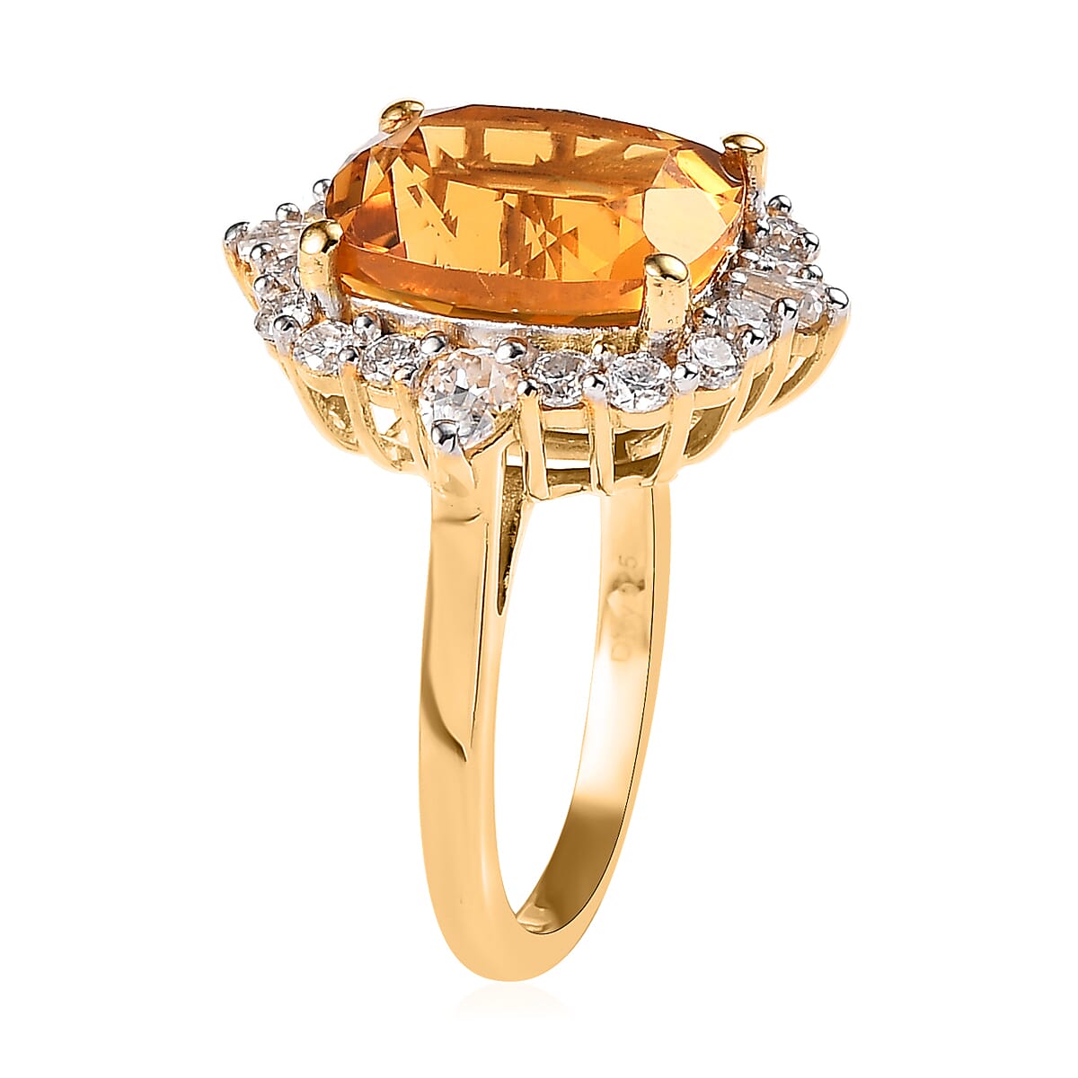 Serra Gaucha Citrine and Moissanite Ring in Vermeil Yellow Gold Over Sterling Silver (Size 10.0) 6.00 ctw image number 3