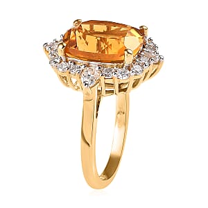 Serra Gaucha Citrine and Moissanite Ring in Vermeil Yellow Gold Over Sterling Silver (Size 7.0) 6.00 ctw
