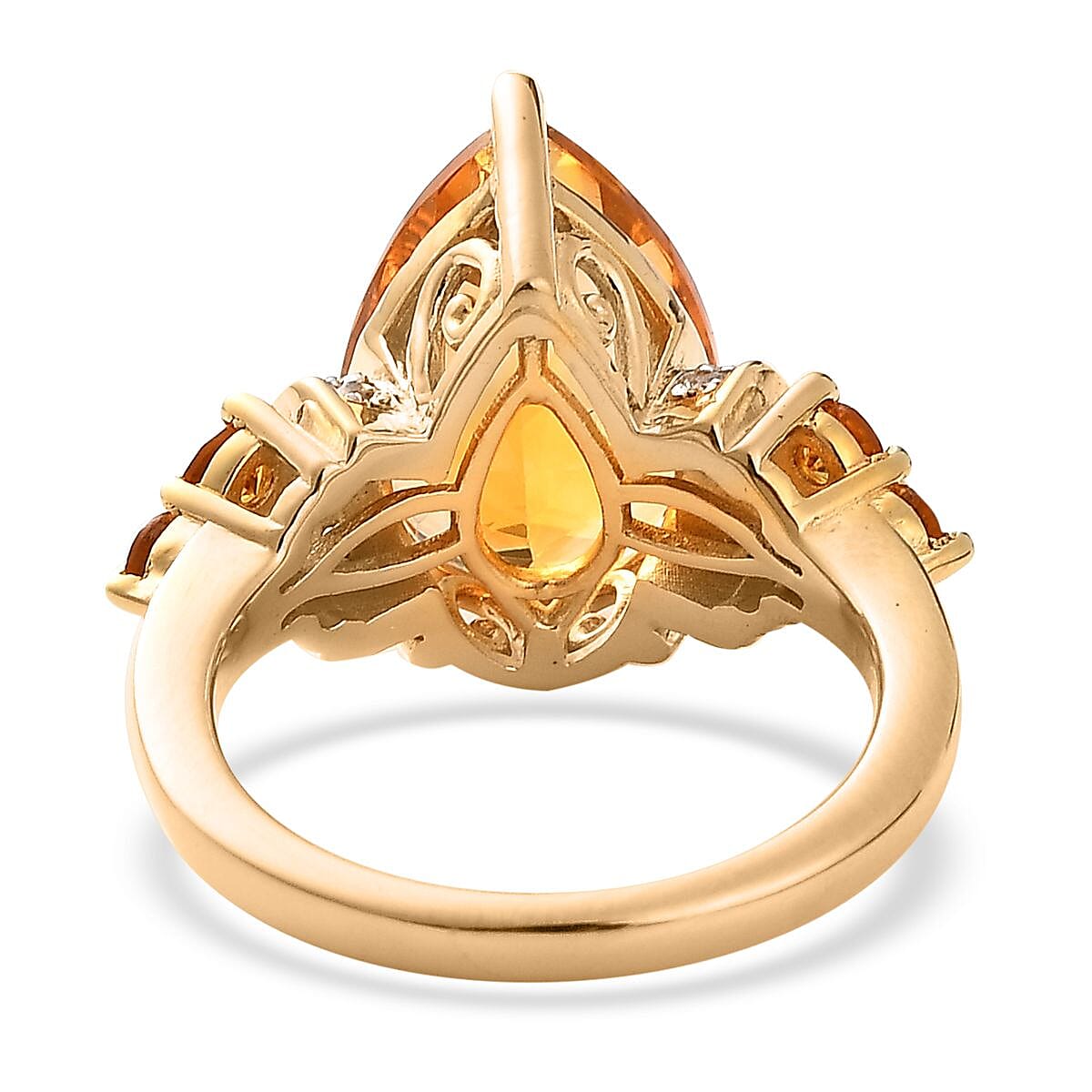 Serra Gaucha Citrine and White Zircon Ring in Vermeil Yellow Gold Over Sterling Silver (Size 10.0) 5.40 ctw