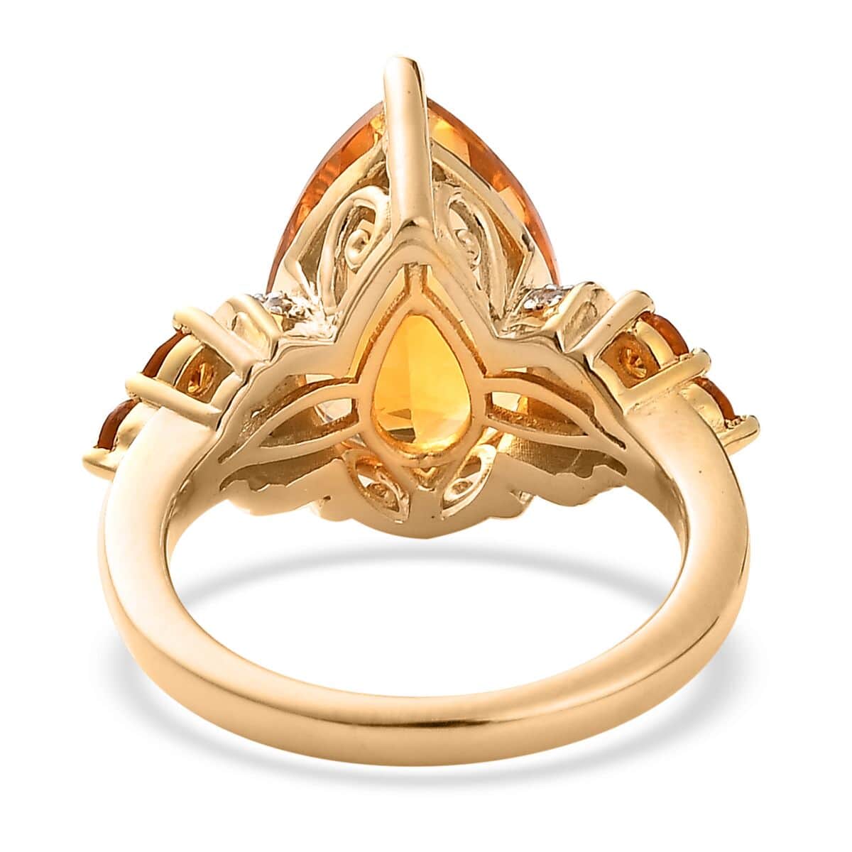 Serra Gaucha Citrine and White Zircon Ring in Vermeil Yellow Gold Over Sterling Silver (Size 6.0) 5.40 ctw image number 4