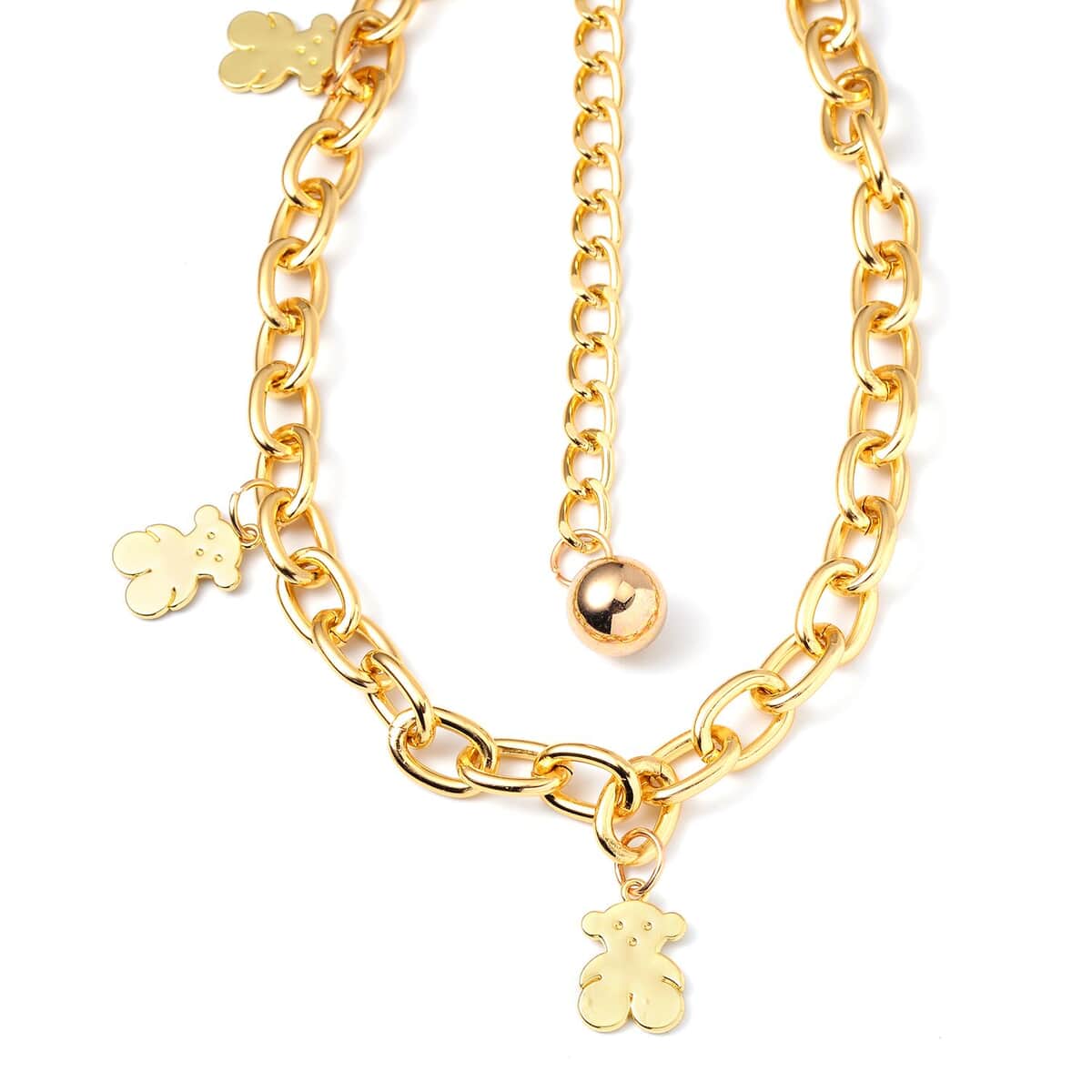 Teddy Charm Necklace in Goldtone 29-44.50 Inches image number 0