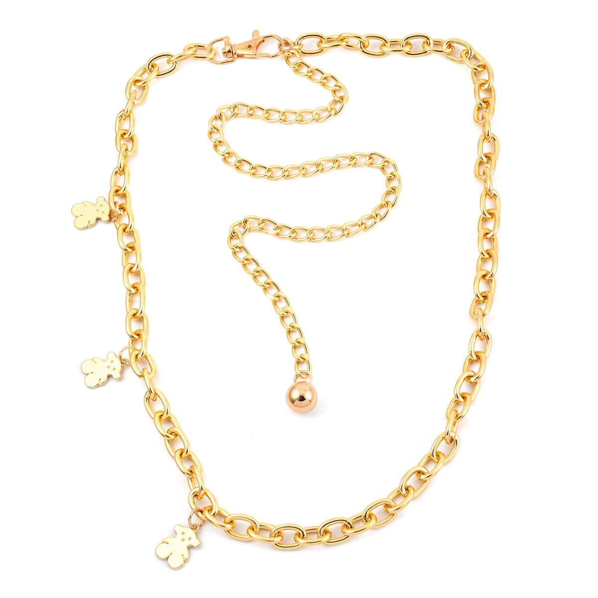 Teddy Charm Necklace in Goldtone 29-44.50 Inches image number 3