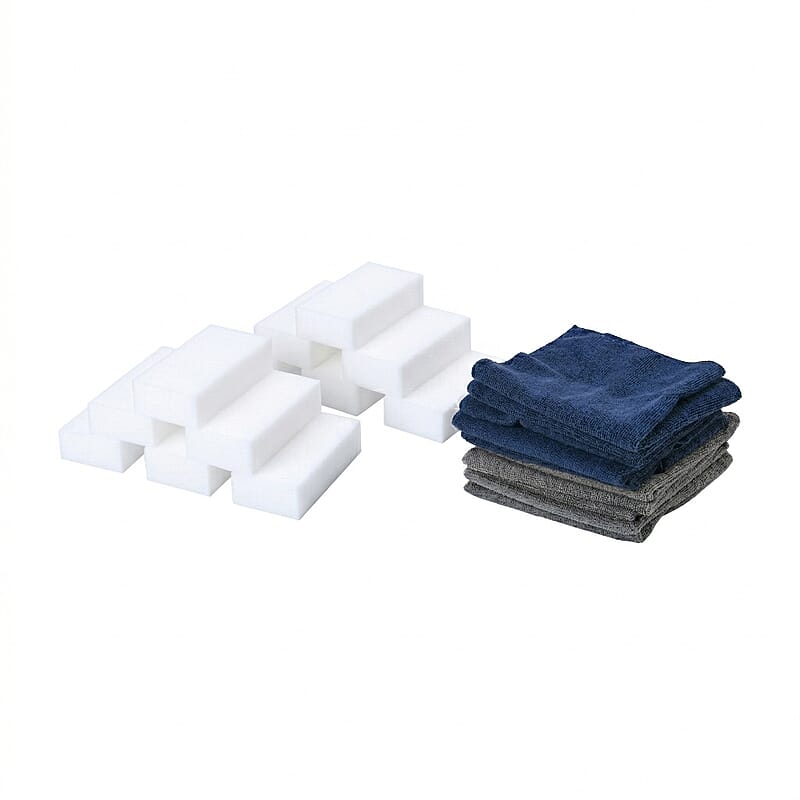Symphony Home 22pcs Set - 12pcs Multi-Functional Magic Eraser Sponge with 10pcs Microfiber Cleaning Towel