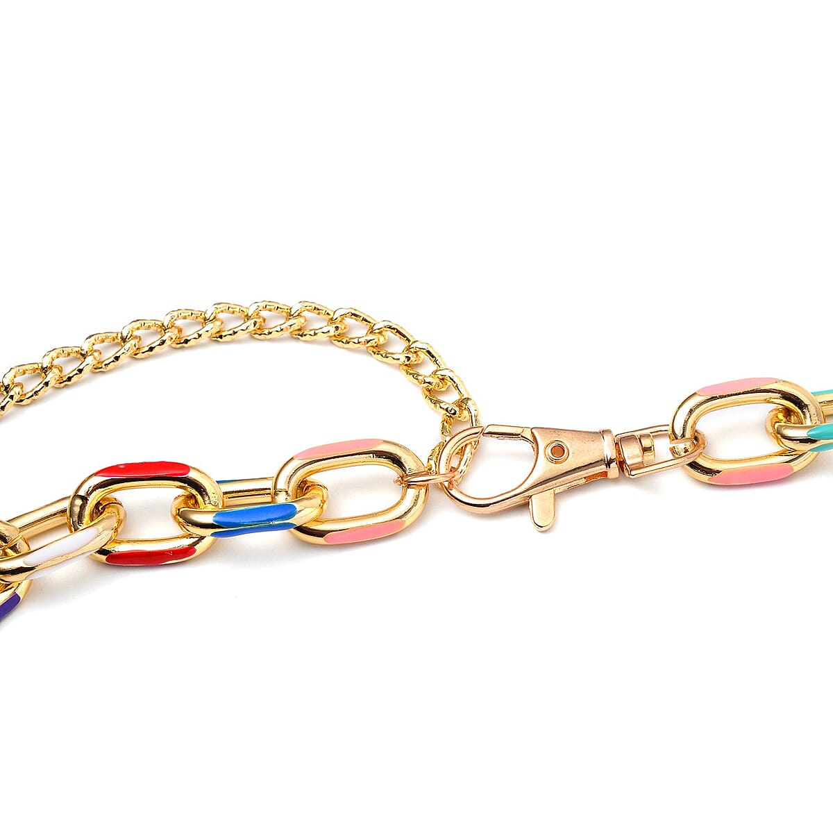 Multi Color Enameled Necklace in Goldtone 28.50-44.50 Inches image number 2