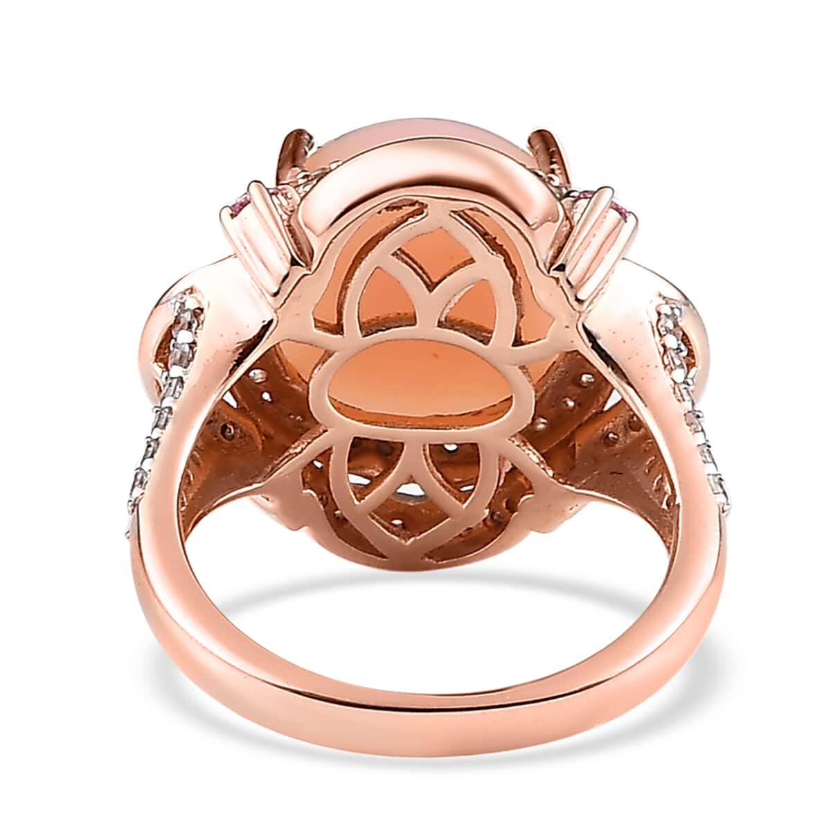 Peruvian Pink Opal and Multi Gemstone Ring in Vermeil Rose Gold Over Sterling Silver (Size 10.0) 5.70 ctw image number 4